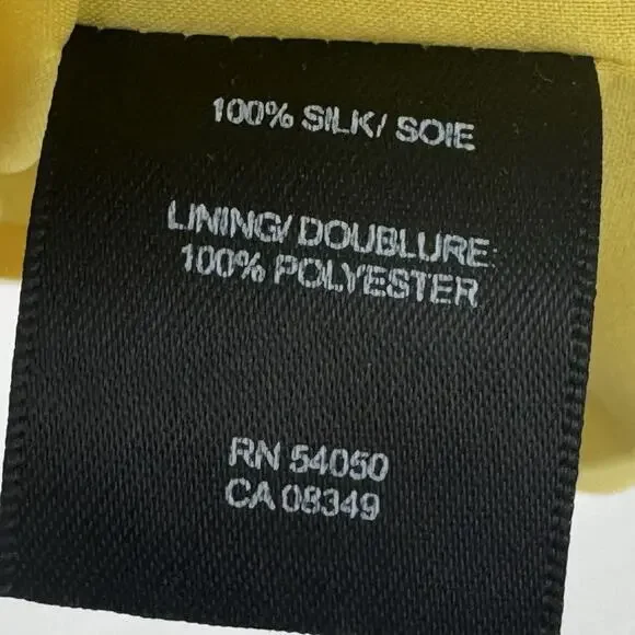 Robert Rodriguez 100% Silk Yellow Watercolor Print Size 8 Party Cocktail Dress - Picture 5 of 6